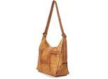 Schultertasche HARPA "GEORGIA", Mädchen, Gr. B/H/T: 15cm x 15cm x 41cm, senf, Baumwolle, unifarben, Taschen Schultertasche, in moderner Patchwork-Optik