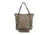 Schultertasche HARPA "TALIA", Mädchen, Gr. B/H/T: 40cm x 31cm x 40cm, taupe, Kunstfaser, unifarben, Taschen Schultertasche, mit seitlichen Reißverschlussfächern