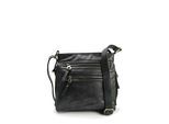 Schultertasche HARPA "LOXLEY", Damen, Gr. B/H/T: 6cm x 24cm x 25cm, schwarz, Lederimitat, unifarben, Taschen Schultertasche, mit vielen Fächern
