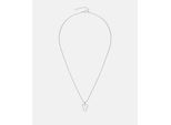 Kette mit Anhänger LIEBESKIND BERLIN "Schmuck Geschenk Edelstahl Halskette Glass Heart", edelstahlfarben, transparent, Halsketten, Damen, Edelstahl, L: 45 B: 1,3mm, mit Glasstein, B:1,3mm