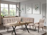Eckbank EXXPO - SOFA FASHION "Mocca Essbank, Sitzbank", beige, B:240cm H:94cm T:161cm, Sitzbänke, Eckbank, hoher Sitzkomfort, bequem und elegant, hochwertige Detailverarbeitung
