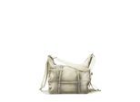 Schultertasche HARPA "GEORGIA", Mädchen, Gr. B/H/T: 15cm x 15cm x 41cm, taupe, grau, Baumwolle, unifarben, Taschen Schultertasche, in moderner Patchwork-Optik