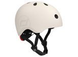 Scoot and Ride Kinderhelm, Hellgrau, Kunststoff, Textil, Gr. S-M, RoHS, Magnetverschluss, mit LED-Licht, Kinnpolster, Freizeit & Co, Sport & Fitness, Fahrräder, Kinderhelme
