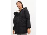 bonprix Gefütterte Umstandsjacke mit Baby-Einsatz, schwarz, Gr.46, Kuschelige Jacke in Steppoptik aus recyceltem Polyester