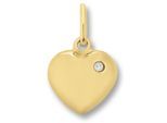 Kettenanhänger ONE ELEMENT "Zirkonia Herz Herz Anhänger aus 333 Gelbgold", gold, Schmuckanhänger, Damen, Gelbgold 333 Gold, Gelbgold 333, Gold, Kettenanhänger, Herz mit Bedeutung – eine feine Geschenkidee für viele Anlässe
