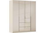 Drehtürenschrank OTTO HOME "Kleiderschrank Kleiderschränke Schrank Garderobe AGORDO mit Glasfront", beige (beige, glas beige (champagner)), B:181cm H:229cm T:54cm, Holzwerkstoff, Schränke, Drehtürenschrank, mit Außenschubkästen, in 7 Breiten und 2 Höhen MADE IN GERMANY