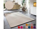 Wollteppich OTTO HOME "Karchau", beige (creme), B:190cm H:13mm L:250cm, Schurwolle, Teppiche, Handweb Teppich, meliert, reine Wolle, handgewebt, brilliante Farben