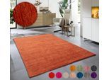 Wollteppich OTTO HOME "Karchau", orange (terracotta), B:140cm H:13mm L:200cm, Schurwolle, Teppiche, Handweb Teppich, meliert, reine Wolle, handgewebt, brilliante Farben