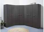 Schrank-Set RAUCH "Kleiderschrank Schrank Garderobe Wäscheschrank VANDOR", grau (graumetallic), B:253cm H:197cm T:208cm, Holzwerkstoff, Kastenmöbel-Sets, 7-türig mit viel Stauraum, Schränke einzeln stellbar MADE IN GERMANY