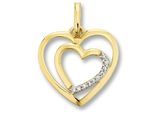 Kettenanhänger ONE ELEMENT "Zirkonia Herz Herz Anhänger aus 333 Gelbgold", gold, Schmuckanhänger, Damen, Gelbgold 333 Gold, Gelbgold 333, Gold, Kettenanhänger, Zart & emotional – ein Geschenk, das von Herzen kommt