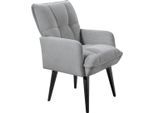 Esszimmerstuhl EXXPO - SOFA FASHION "Mocca", silber, schwarz, B:57cm H:93cm T:75cm, Stühle, Esszimmerstuhl, Armlehnenstuhl, bequem gepolstert