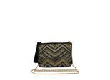 Schultertasche HARPA "LORIETTA", Mädchen, Gr. B/H/T: 1cm x 13cm x 20cm, schwarz, Baumwolle, bestickt, Taschen Schultertasche, mit aufwendiger Perlen-Stickerrei