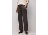 Stoffhose STREET ONE, Damen, Gr. 44, Länge 30, rustic braun, Stoff, 73% Viskose, 24% Nylon, 3% Elasthan, unifarben, comfort fit lang, Hosen Stoffhose, Middle Waist