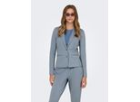 Jerseyblazer ONLY "ONLPOPTRASH – 2-Knopf Blazer mit taillierter Silhouette", Damen, Gr. M, grau (tradewinds), Milano Rib, Obermaterial: 63% Viskose, 32% Nylon, 5% Elasthan, unifarben, regular fit hüftlang, Blazer, regular fit, Milano Rib, Materialmix, Reverskragen, unifarben