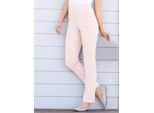 Dehnbund-Hose STEHMANN, Damen, Gr. 24, Kurzgrößen, rosa (rosé), 72% Viskose, 25% Polyamid, 3% Elasthan, unifarben, lang, Hosen