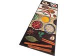 Küchenläufer "Hot Spices" Gr. 19, bunt (braun, bunt), B:75cm H:9mm L:120cm, Kunstfaser, WASH+DRY BY KLEEN-TEX, Teppiche, Teppich, Motiv Gewürze, rutschhemmend, waschbar, Küche