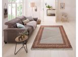 Orientteppich OTTO HOME "Levin" Gr. 2, beige (creme), B:70cm H:12mm L:140cm, Wolle, Teppiche, Fransenteppich, handgeknüpft, reine Wolle, mit Fransen, auch als Läufer, Wohnzimmer