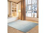 Wollteppich OTTO HOME "Lessach", grau, B:140cm H:14mm L:200cm, Schurwolle, Teppiche, Handweb Teppich, mit modernem Farbverlauf, reine Wolle, handgewebt