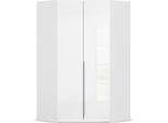 Eckkleiderschrank OTTO HOME "Kleiderschrank Schrank Ankleidezimmer Schlafzimmer Garderobe AGORDO", weiß (alpinweiß, hochglanz weiß), B:117cm H:210cm T:117cm, Holzwerkstoff, Schränke, Eckkleiderschrank, voll ausgestattet mit großzügigem Stauraum, 2 Höhen MADE IN GERMANY