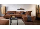 Wohnlandschaft HOME AFFAIRE "Manhattan U-Form", braun (cognac), B:345cm H:102cm T:247cm, Luxus Microfaser2 (90% Polyester, 10% Polyamid);Flachgewebe (100% Polyester);Luxus-Microfaser1 (100% Polyester), Sofas, Wohnlandschaft, 2 Sitze mit elektrischer Relaxfunktion, verstellbare Armlehnen