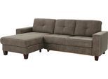 Ecksofa HOME AFFAIRE "Varese", grau (taupe), B:251cm H:91cm T:164cm, Luxus-Microfaser ALTARA NUBUCK (100% Polyester);Luxus-Microfaser ALTARA NUBUCK (100% Polyester) / Struktur (100% Polypropylen);Luxus-Microfaser ALTARA NUBUCK (100% Polyester) / Struktur fein (100% Polyester), Sofas, Ecksofa, wahlweise mit Bettfunktion und Vorziehfunktion