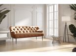 3-Sitzer HOME AFFAIRE "Amber", braun (cognac), B:193cm H:97cm T:87cm, 100% Polyester, Sofas, mit Knopfheftung,in verschieden Stoffarten