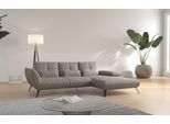 Ecksofa OTTO HOME "Mikado L-Form", grau (taupe), B:276cm H:88cm T:183cm, 100% Polyester, Sofas, Ecksofa, inkl. Sitztiefenverstellung und Armteilverstellung