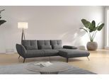 Ecksofa OTTO HOME "Mikado L-Form", grau, B:276cm H:88cm T:183cm, 100% Polyester, Sofas, Ecksofa, inkl. Sitztiefenverstellung und Armteilverstellung