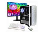 GAMEMAX Gaming-PC-Komplettsystem "MegaDeal Diamond WT 2701 AMD Ryzen 7 5700X RTX 5060 16GB 1TB SSD", Energieeffizienz: E (A-G), weiß, Microsoft Windows 11 Home (64 Bit), 16 GB RAM 1.000 GB SSD, Computer_Komplettsysteme, Windows 11 + MSI PRO MP2412DE Monitor 60cm (24")