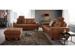3-Sitzer HOME AFFAIRE "Varese", braun (cognac), B:192cm H:91cm T:90cm, Struktur (100% Polyester) / Struktur (100% Polyester);Kunstleder SOFTLUX / Struktur (71% Polypropylen, 6% Cotton, 23% Polyester), Sofas, mit Kreuznaht und Federkern