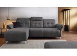Ecksofa HOME AFFAIRE "Manhattan L-Form", grau (anthrazit), B:270cm H:102cm T:168cm, Kunstleder SOFTLUX;Flachgewebe (100% Polyester);Struktur (100% Polyester), Sofas, Ecksofa, 2 Sitze mit elektrischer Relaxfunktion, verstellbare Armlehnen