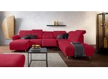 Wohnlandschaft HOME AFFAIRE "Manhattan U-Form", rot, B:345cm H:102cm T:247cm, Luxus Microfaser2 (90% Polyester, 10% Polyamid);Flachgewebe (100% Polyester);Luxus-Microfaser1 (100% Polyester), Sofas, Wohnlandschaft, 2 Sitze mit elektrischer Relaxfunktion, verstellbare Armlehnen