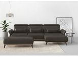 Ecksofa HOME AFFAIRE "Fjord L-Form", grau (anthrazit), B:324cm H:93cm T:184cm, 100% Polyester, Sofas, Ecksofa, massiv, wahlweise mit Armlehnfunktion, Kopf- Sitztiefenverstellung