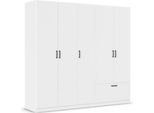 Drehtürenschrank RAUCH "Kleiderschrank Schrank Garderobe Wäscheschrank BARI", weiß (alpinweiß), B:225cm H:210cm T:54cm, Holzwerkstoff, Schränke, Drehtürenschrank, mit Schubasten außen, moderner Griff in Graumetallic MADE IN GERMANY
