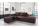 Ecksofa "LooksIII L-Form", braun (dunkelbraun), B:287cm T:229cm, Struktur (100% Polyester);Feinstruktur (100% Polyester), LOOKS BY WOLFGANG JOOP, Sofas, Ecksofa, durch Drehfunktion zum Bett wandelbar, inklusive Staufach