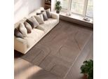 Teppich AYYILDIZ TEPPICHE "POMPEI 1614", beige, B:160cm H:12mm L:230cm, Microfaser, Teppiche, Teppich, Läufer, pflegeleichte Oberfläche, leicht zu reinigen, Kurzflor
