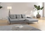 Ecksofa OTTO HOME "Mikado L-Form", silber (silberfarben), B:276cm H:88cm T:183cm, 100% Polyester, Sofas, Ecksofa, inkl. Sitztiefenverstellung und Armteilverstellung
