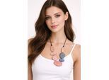 Lange Kette "Benisha", Damen, Gr. onesize, Holz, rosa, COLLEZIONE ALESSANDRO, Basic, Halsketten, flache Holzperlen in verschiedenen Größen und Formen