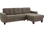 Ecksofa HOME AFFAIRE "Varese", grau (taupe), B:251cm H:91cm T:164cm, Luxus-Microfaser ALTARA NUBUCK (100% Polyester);Luxus-Microfaser ALTARA NUBUCK (100% Polyester) / Struktur (100% Polypropylen);Luxus-Microfaser ALTARA NUBUCK (100% Polyester) / Struktur fein (100% Polyester), Sofas, Ecksofa, wahlweise mit Bettfunktion und Vorziehfunktion