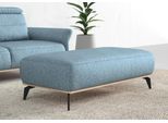 Polsterhocker HOME AFFAIRE "Fjord", blau (eisblau), B:132cm H:45cm T:70cm, 100% Polyester, Hocker, Polsterhocker, Mit einem Holzrahmen in Buche massiv eichefarbig, mit Füßen 15 cm hoch