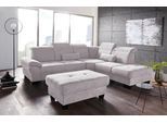 Ecksofa HOME AFFAIRE "Cornwall L-Form", silber, B:283cm H:84cm T:253cm, Struktur fein (100% Polyester);Luxus-Microfaser weich (90% Polyester, 10% Polyamid), Sofas, Ecksofa, incl. Sitztiefenverstellung, mit Bettfunktion und Kopfteilverstellung