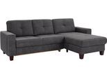 Ecksofa HOME AFFAIRE "Varese", grau (anthrazit), B:251cm H:91cm T:164cm, Luxus-Microfaser ALTARA NUBUCK (100% Polyester);Luxus-Microfaser ALTARA NUBUCK (100% Polyester) / Struktur (100% Polypropylen);Luxus-Microfaser ALTARA NUBUCK (100% Polyester) / Struktur fein (100% Polyester), Sofas, Ecksofa, wahlweise mit Bettfunktion und Vorziehfunktion