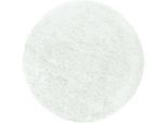 Hochflor-Teppich AYYILDIZ TEPPICHE "FLUFFY 3500", weiß, H:50mm Ø:160cm, Polypropylen (PP), Teppiche, Langflor, Shaggy, uni, robust, auch rechteckig erhältlich, Wohnzimmer