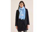 Schal CECIL, Damen, Gr. onesize, fountain blau, Stoff, 100% Polyester, unifarben, Modetücher Schal, mit Fransen am Saum