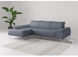 Ecksofa HOME AFFAIRE "Caluna", bunt (graublau), B:280cm H:81cm T:174cm, Sofas, Ecksofa, Inkl.Sitztiefenverstellung, wahlweise mit Kopf- und Armteilverstellung