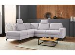 Ecksofa HOME AFFAIRE "Lolland L-Form", silber, B:249cm H:88cm T:212cm, Struktur imprägniert - feucht abwischbar (100% Polyester);Struktur Flausch (90% Polyester, 10% Polyamid);Luxus-Microfaser ALTARA NUBUCK (100% Polyester), Sofas, Ecksofa, Wahlweise mit Bettfunktion und Stauraum, auch mit abwischbarem Bezug
