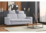 2,5-Sitzer HOME AFFAIRE "Lolland", silber, B:183cm H:88cm T:88cm, Struktur imprägniert - feucht abwischbar (100% Polyester);Struktur Flausch (90% Polyester, 10% Polyamid);Luxus-Microfaser ALTARA NUBUCK (100% Polyester), Sofas, mit Federkern, auch mit abwischbarem Bezug