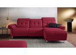 Ecksofa HOME AFFAIRE "Manhattan L-Form", rot, B:270cm H:102cm T:168cm, Kunstleder SOFTLUX;Flachgewebe (100% Polyester);Struktur (100% Polyester), Sofas, Ecksofa, 2 Sitze mit elektrischer Relaxfunktion, verstellbare Armlehnen