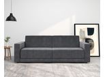 3-Sitzer DOREL HOME "Allie II Schlafsofa 225 cm", grau (anthrazit), B:225cm H:82cm T:91cm, 100% Polyester, Sofas, Bett-Funktion (108/190cm), Rückenlehne 2-teilig, mit Steppung