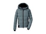 Steppjacke KILLTEC "KOW 12 WMN QLTD JCKT", Damen, Gr. 40, graublau, Obermaterial: 100% Polyester.Futter: 100% Polyester.Füllung: 100% Polyester, Jacken Steppjacke, Wasser- und windabweisende Damen Steppjacke mit Kapuze
